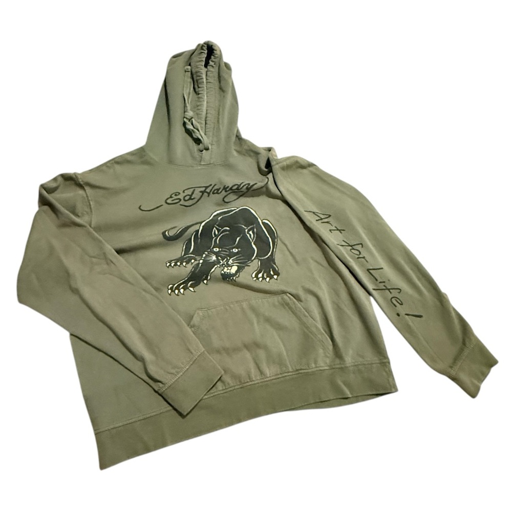 ❗️SOLD❗️Ed Hardy “Art For Life” Black Panther Hoodie - Picture 5 of 10